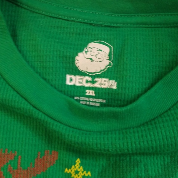 Dec.25th Ugly Sweater Thermal Shirt Size XXL - Picture 3 of 5